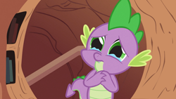 Size: 1280x720 | Tagged: safe, screencap, spike, dragon, g4, season 3, spike at your service, crying, golden oaks library, hands together, implied twilight sparkle, male, solo, teary eyes