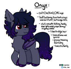 Size: 1650x1600 | Tagged: safe, artist:pink-pone, oc, oc:onyx, bat pony, pony, colt, foal, male, simple background, solo, white background