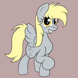 Size: 2000x2000 | Tagged: safe, artist:dafiltafish, derpy hooves, pegasus, pony, g4, high res, looking at you, simple background, smiling, solo