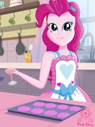 Size: 1620x2160 | Tagged: safe, artist:pinkglorymlp, pinkie pie, equestria girls, g4, baking, cookie, food, pink