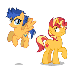 Size: 972x938 | Tagged: safe, artist:orin331, edit, vector edit, flash sentry, sunset shimmer, pegasus, pony, unicorn, equestria girls, g4, cropped, equestria guys, female, flare warden, flying, male, mare, my little colt, rule 63, ship:flareglare, ship:flashimmer, shipping, simple background, stallion, straight, sunset glare, tomboy, transparent background, vector