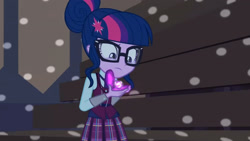 Size: 3410x1920 | Tagged: safe, screencap, sci-twi, twilight sparkle, equestria girls, g4, my little pony equestria girls: friendship games, female, glasses, high res, magic capture device, solo