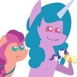 Size: 1920x1920 | Tagged: safe, artist:grapefruit-face, artist:starchase-bases, applejack, izzy moonbow, rarity, sunny starscout, earth pony, pony, unicorn, g4, g5, base used, counterparts, cute, daaaaaaaaaaaw, female, figurine, g5 to g4, implied lesbian, implied moonscout, implied shipping, izzybetes, kissing, lesbian, lip bite, look-alike, now kiss, playing, pointy ponies, ship:moonscout, ship:rarijack, shipper on deck, shipping, shipping fuel, show accurate, similarities, simple background, sunny starscout is not amused, sunnybetes, toy, transparent background, unamused