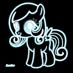 Size: 2449x2449 | Tagged: safe, artist:rose5tar, oc, oc:snowdrop, pegasus, pony, black background, high res, neon, simple background