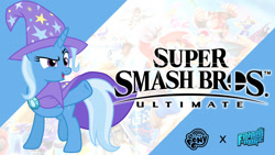 Size: 1280x720 | Tagged: safe, artist:carlos235, artist:vinphu1, trixie, charizard, inkling, pikmin, pony, unicorn, fighting is magic, g4, barely pony related, bowser, captain falcon, cloud strife, crossover, donkey kong, donkey kong (series), earthbound, f-zero, final fantasy, final fantasy vii, fire emblem, ice climbers, ike, inkling girl, kid icarus, link, male, mario, metroid, my little pony logo, ness, olimar, pikmin (series), pit (kid icarus), pokémon, pokémon trainer, popo, princess peach, princess zelda, ridley, splatoon, star fox, super mario bros., super smash bros., super smash bros. ultimate, the legend of zelda, wolf o'donnell