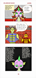 Size: 592x1280 | Tagged: safe, artist:spike-love, spike, dragon, anthro, comic:the legendary dragon story, g4, adult, angry, baby, baby dragon, character:yang-fu, comic, kung fu, male, sadness, serious, serious face, spirit, surprised, temple, young dragon