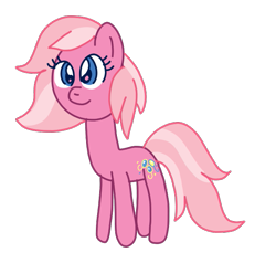 Size: 621x590 | Tagged: safe, artist:funnyclowns64, pinkie pie (g3), earth pony, pony, g3, g4, colored, cute, female, g3 diapinkes, g3 to g4, generation leap, hooves, mare, simple background, smiling, solo, standing, transparent background