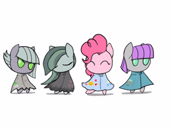 Size: 4347x3200 | Tagged: safe, artist:a.s.e, limestone pie, marble pie, maud pie, pinkie pie, g4, angry, clothes, dress, female, happy, hollow knight, neutral, pie sisters, siblings, sisters, together