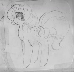 Size: 1280x1245 | Tagged: safe, artist:treespright, trixie, pony, unicorn, g4, drawing, eyebrows, eyelashes, female, horn, mare, smiling, solo, traditional art