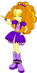 Size: 491x970 | Tagged: safe, artist:jakeneutron, adagio dazzle, equestria girls, g4, my little pony equestria girls: rainbow rocks, boots, eyes closed, female, gem, hand on hip, high heel boots, shoes, simple background, siren gem, solo, transparent background, welcome to the show