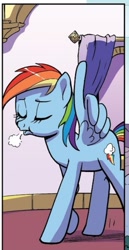 Size: 343x666 | Tagged: safe, artist:pencils, idw, rainbow dash, pony, g4, season 10, spoiler:comic95, comic, cropped, wing hands, wings