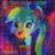 Size: 720x720 | Tagged: safe, artist:andrabutnariu, edit, edited screencap, screencap, rainbow dash, equestria girls, g4, i'm on a yacht, my little pony equestria girls: better together, album cover, neon eg logo, rare(selena gomez), selena gomez, smiling