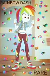 Size: 639x976 | Tagged: safe, artist:andrabutnariu, edit, edited screencap, screencap, rainbow dash, equestria girls, g4, my little pony equestria girls: better together, run to break free, album cover, rare(album), rare(selena gomez)