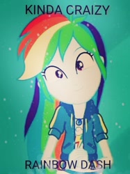 Size: 720x964 | Tagged: safe, artist:andrabutnariu, edit, edited screencap, screencap, rainbow dash, equestria girls, g4, my little pony equestria girls: better together, run to break free, album cover, kinda crazy, rare(selena gomez), selena gomez