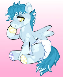 Size: 1054x1280 | Tagged: safe, artist:onc3l3rphobix, oc, oc only, diaper, diaper fetish, fetish, non-baby in diaper, plushie, simple background, sitting, solo