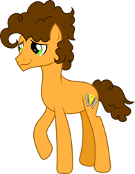 Size: 1080x1386 | Tagged: safe, artist:littlejurnalina, cheese sandwich, earth pony, pony, g4, alternate hairstyle, brown mane, brown tail, full body, hooves, male, raised hoof, simple background, smiling, solo, stallion, standing, tail, transparent background, vector