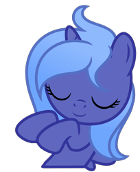 Size: 5000x6125 | Tagged: safe, edit, editor:dassboshit, princess luna, g4, cute, female, filly, foal, happy, lunabetes, paint.net, simple background, sleeping, solo, transparent background, woona, young, younger