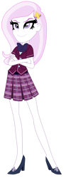 Size: 545x1466 | Tagged: safe, artist:lobo299, fleur-de-lis, equestria girls, g4, my little pony equestria girls: friendship games, clothes, costume, crystal prep academy uniform, evil smile, grin, school uniform, shadowbolts, simple background, smiling, solo, transparent background, uniform, vector