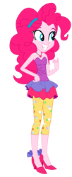 Size: 571x1398 | Tagged: safe, artist:lobo299, pinkie pie, equestria girls, g4, my little pony equestria girls: friendship games, adorkable, bare shoulders, cute, dork, simple background, sleeveless, smiling, solo, strapless, stupid sexy pinkie, transparent background, vector