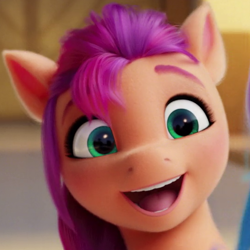 Size: 540x540 | Tagged: safe, screencap, sunny starscout, earth pony, pony, g5, my little pony: a new generation, spoiler:my little pony: a new generation, :d, cropped, cute, female, mare, open mouth, open smile, smiling, solo focus, sunnybetes