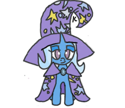 Size: 370x320 | Tagged: safe, artist:icristal, derpibooru exclusive, trixie, pony, unicorn, g4, cape, clothes, hat, simple background, solo, white background
