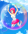 Size: 3275x3990 | Tagged: safe, artist:film77asq, pinkie pie, human, g4, bubble, clothes, cloud, female, high res, humanized, in bubble, rah rah skirt, skirt, sky, sky background, solo