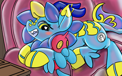 Size: 1920x1200 | Tagged: safe, artist:brainiac, oc, oc only, oc:starrinite, inflatable pony, kirin, pony, porygon-z, cute, female, inflatable, mare, plushie, pokémon, pool toy, solo