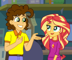 Size: 1024x866 | Tagged: safe, artist:emeraldblast63, cheese sandwich, sunset shimmer, comic:the tale of two sunsets, equestria girls, g4, duo, equestria girls-ified, female, male, story included