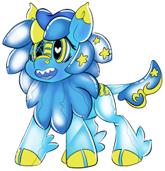 Size: 1107x1146 | Tagged: safe, artist:brainiac, oc, oc only, oc:starrinite, inflatable pony, kirin, pony, porygon-z, cute, female, inflatable, mare, plushie, pokémon, pool toy, simple background, solo, transparent background