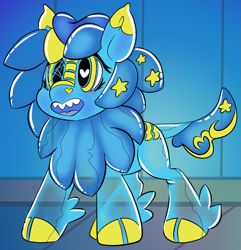 Size: 1107x1146 | Tagged: safe, artist:brainiac, oc, oc only, oc:starrinite, inflatable pony, kirin, pony, cute, female, inflatable, mare, plushie, pool toy, solo