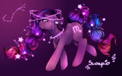 Size: 3560x2240 | Tagged: safe, artist:kot-of-eden, artist:saphirecat11, oc, oc only, earth pony, pony, constellation, earth pony oc, female, high res, ponified, scorpio, solo, zodiac