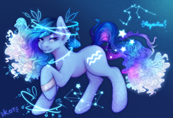 Size: 3560x2440 | Tagged: safe, artist:kot-of-eden, artist:saphirecat11, oc, oc only, earth pony, pony, aquarius, constellation, earth pony oc, female, high res, ponified, solo, zodiac