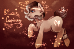 Size: 2160x1440 | Tagged: safe, artist:kot-of-eden, artist:saphirecat11, oc, oc only, earth pony, pony, capricorn, constellation, earth pony oc, female, solo, zodiac