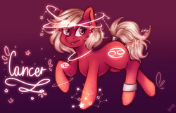 Size: 3100x2000 | Tagged: safe, artist:kot-of-eden, artist:saphirecat11, oc, oc only, earth pony, pony, cancer (horoscope), earth pony oc, female, high res, solo, zodiac