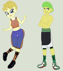 Size: 1280x1427 | Tagged: safe, artist:matthewjabeznazarioa, aunt orange, mosely orange, uncle orange, equestria girls, g4, 1000 hours in ms paint, boxing shoes, boxing shorts, clothes, compression shorts, crossover, cute, cycling shorts, daaaaaaaaaaaw, equestria girls-ified, exeron fighters, female, hnnng, husband and wife, male, martial arts kids, martial arts kids outfits, missing accessory, mole, mouthguard, ship:the oranges, shipping, shoes, shorts, shorts over shorts, sneakers, socks, spandex, sports bra, sports shoes, sports shorts, straight, sweet dreams fuel, weapons-grade cute