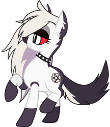 Size: 3878x4485 | Tagged: safe, artist:frownfactory, demon, demon pony, earth pony, hellhound, pony, female, hellaverse, hellborn, hellhound pony, helluva boss, loona (helluva boss), mare, pentagram, ponified, simple background, solo, transparent background, vector