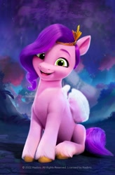 Size: 720x1100 | Tagged: safe, pipp petals, pegasus, pony, g5, official, adorapipp, bridlewood, crown, cute, female, jewelry, looking at you, mare, open mouth, open smile, regalia, sitting, smiling, smiling at you, solo