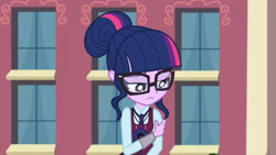 Size: 3410x1920 | Tagged: safe, screencap, sci-twi, twilight sparkle, equestria girls, g4, my little pony equestria girls: friendship games, canterlot high, female, glasses, high res, magic capture device, solo