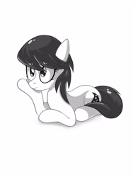 Size: 3543x4724 | Tagged: safe, artist:vesmirart, oc, oc only, earth pony, pony, earth pony oc, eyelashes, female, lying down, mare, prone, simple background, solo, white background