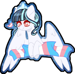 Size: 753x737 | Tagged: safe, artist:stormcloud-yt, oc, oc only, pegasus, pony, base used, bust, heart, pegasus oc, pride, pride flag, simple background, smiling, solo, transgender pride flag, transparent background