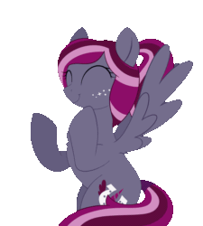 Size: 1280x1422 | Tagged: safe, artist:allyster-black, oc, oc only, oc:spotlight splash, pegasus, pony, animated, clapping, clapping ponies, simple background, solo, tail, tail wrap, transparent background