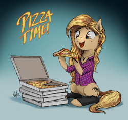Size: 1920x1796 | Tagged: safe, artist:magfen, oc, oc only, earth pony, pony, food, pizza, pizza box, solo