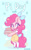 Size: 1058x1702 | Tagged: safe, artist:oofycolorful, pinkie pie, earth pony, semi-anthro, g4, arm hooves, clothes, cute, diapinkes, eye clipping through hair, food, pi day, pie, smiling, solo, starry eyes, wingding eyes