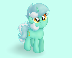 Size: 3601x2914 | Tagged: safe, artist:background basset, lyra heartstrings, pony, unicorn, g4, alternate hairstyle, cute, female, happy, high res, lyrabetes, mare, simple background, smiling, solo, younger