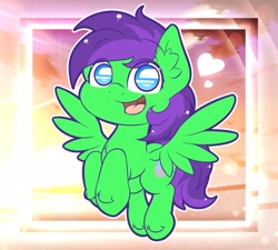 Size: 1920x1725 | Tagged: safe, artist:phoenixrk49, oc, oc only, pegasus, pony, eye clipping through hair, heart, looking at you, male, open mouth, open smile, smiling, smiling at you, solo, spread wings, stallion, wings