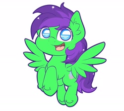 Size: 1920x1725 | Tagged: safe, artist:phoenixrk49, oc, oc only, pegasus, pony, eye clipping through hair, feathered wings, looking at you, male, open mouth, open smile, pegasus wings, simple background, smiling, smiling at you, solo, spread wings, stallion, white background, wings