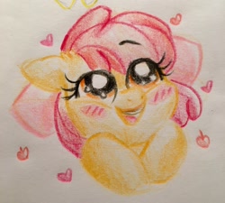 Size: 1280x1150 | Tagged: safe, artist:kluzart, apple bloom, earth pony, pony, g4, solo, traditional art