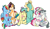 Size: 2008x1181 | Tagged: safe, artist:lieutenantcactus, fluttershy, marble pie, pinkie pie, rainbow dash, scootaloo, zephyr breeze, earth pony, pegasus, pony, g4, alternate design, brother and sister, coat markings, colored hooves, colored wings, female, hug, male, mare, multicolored hooves, multicolored wings, older, older scootaloo, pie sisters, pie twins, rainbow wings, siblings, simple background, sisters, stallion, twins, white background, wings