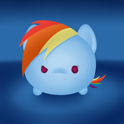 Size: 2449x2449 | Tagged: safe, artist:zigrock, rainbow dash, pegasus, pony, g4, beady eyes, blob, blob ponies, female, high res, looking at you, mare, solo, tsum tsum