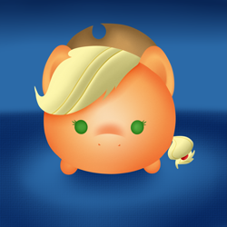 Size: 2449x2449 | Tagged: safe, artist:zigrock, applejack, earth pony, pony, g4, applejack's hat, beady eyes, blob, blob ponies, cowboy hat, female, hat, high res, looking at you, mare, solo, tsum tsum